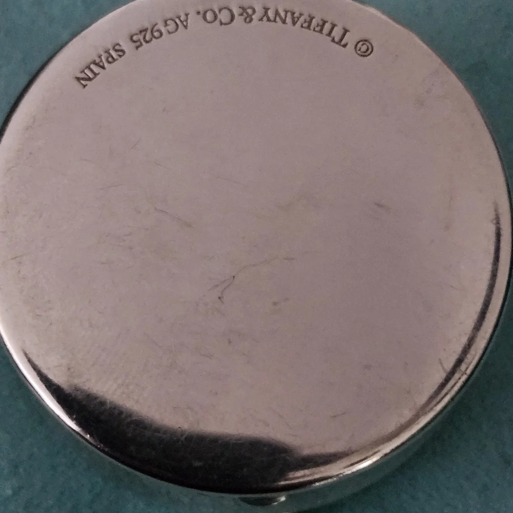 Tiffany & Co. 1837 Sterling Silver Round Pill Trinket Box With Blue Pouch - Picture 14 of 15